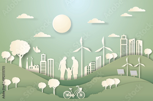 Smart city Business template and background for Sustainability energy concept
