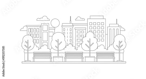 City Skyline with Modern Buildings.