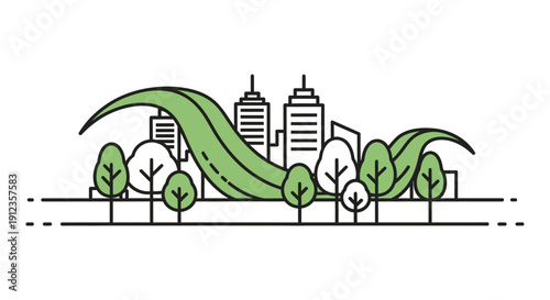 Green plants growing in city environment.