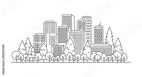 City Skyline with Modern Buildings.