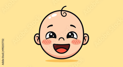 Happy Cartoon Baby Face Smiling 1.
