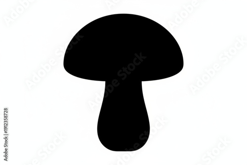 Mushroom Silhouette: A clean, minimalist illustration of a mushroom against a simple backdrop, perfect for design needs. 