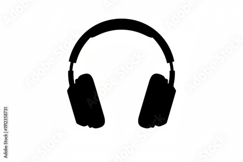 Headphone Silhouette: A sleek, minimalist representation of a modern headphone design, perfectly embodying the essence of audio enjoyment and music.