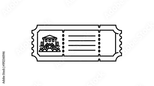 Black and white ticket stub.