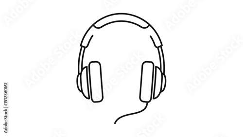 Headphones with wire and microphone.