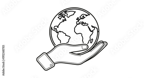 Hand Holding the Earth Globe.