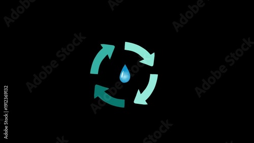 2D Animated Water Recycle Symbol for Conservation and Eco Video