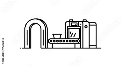 Simple Oven Cooking Line Illustration.