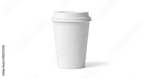 Wallpaper Mural A white disposable coffee cup with a lid placed on a white background Torontodigital.ca