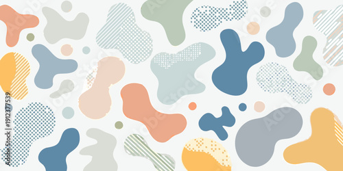 Abstract background with colorful organic shapes and dotted patterns