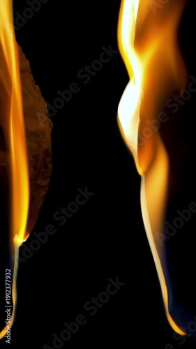 Vertical Burning Paper Transition Moody Cinematic Effect