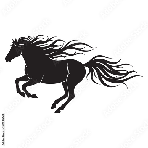 Galloping horse silhouette a dynamic and powerful image capturing beauty and movement of equine spirit