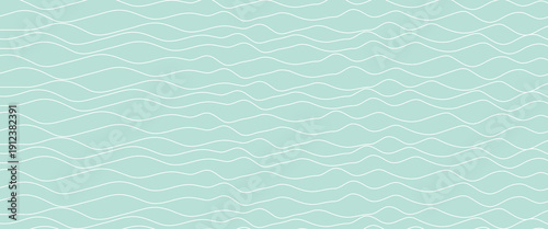 Pastel wavy lines. hand drawn water sea vector background. wavy stripes on green background. waves vector pattern. fluid shapes
