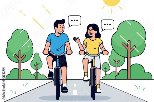 Teenage Couple Walking Together Isolated Transparent Background Flat 2D Vector Illustration