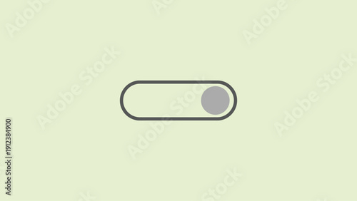 Minimalist Outline Toggle Switch Slider Icon on Light Green Background Vector Logo Design.