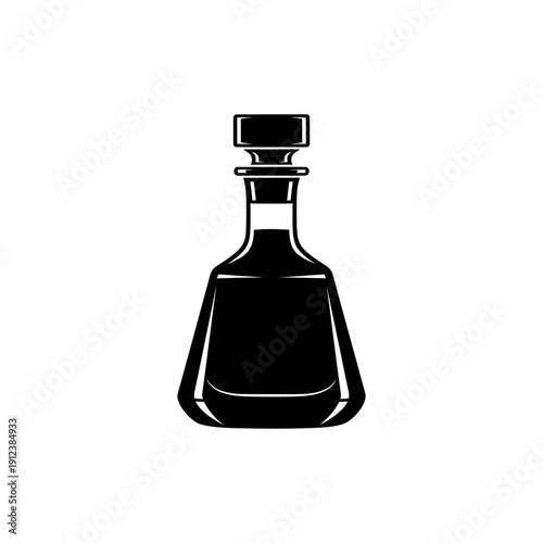 flat vector silhouette of whiskey decanter classic shape