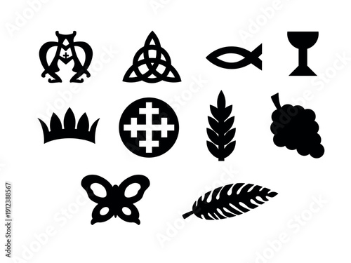 Wallpaper Mural Vector Christian symbols isolated on white background Torontodigital.ca