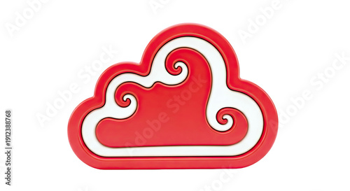 Red and Cream Swirl Cloud Icon