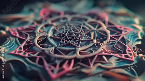 Vibrant Mandala Pattern Rotating Slowly.