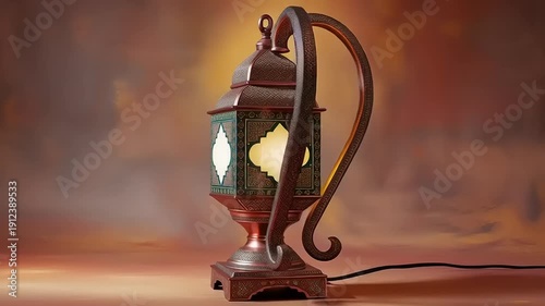 Vintage Table Lamp with Decorative Shade.