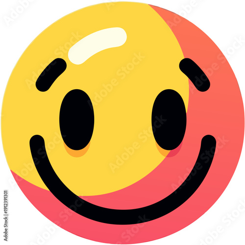 Happy Smiley Face Vector Illustration with Glossy Modern Design for Digital Communication and Positive Social Media Content