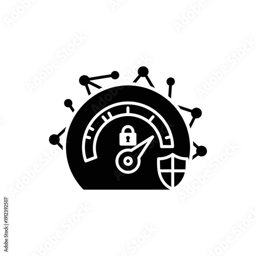 Cybersecurity protection and safety measures icon.