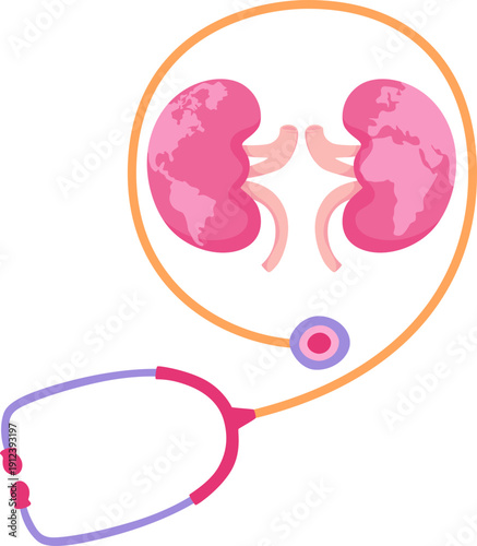 World Kidney Day Stethoscope Illustration