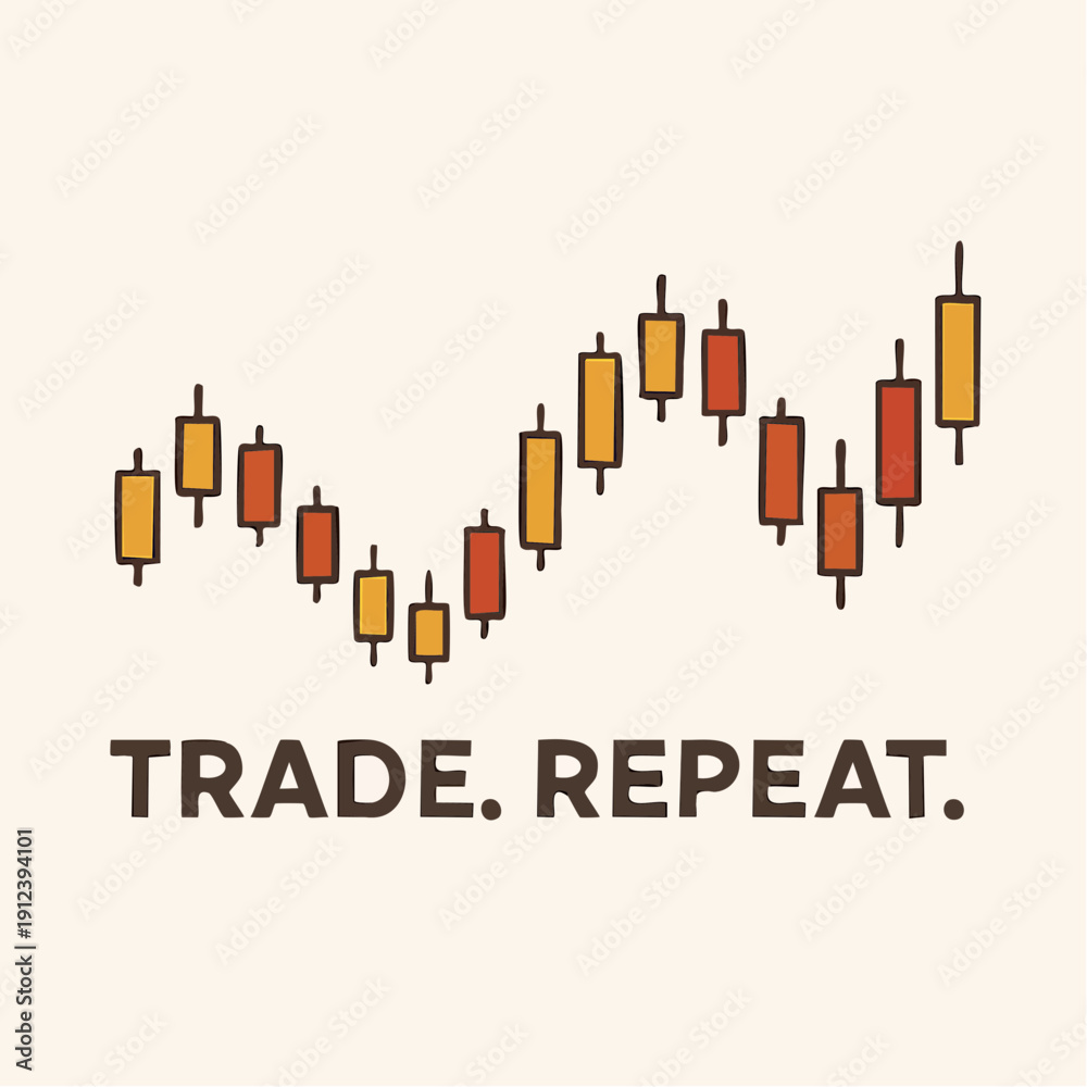 Fototapeta premium market rhythm metaphor, the rhythm of rise and return, where every candle becomes a lesson and the cycle keeps calling you back