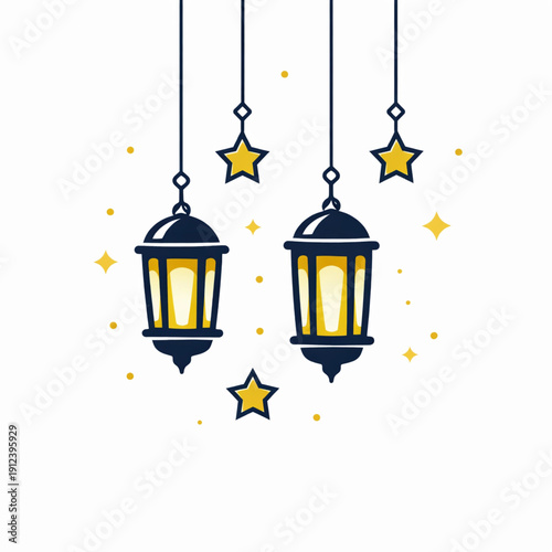 Vektor lentera dan bintang