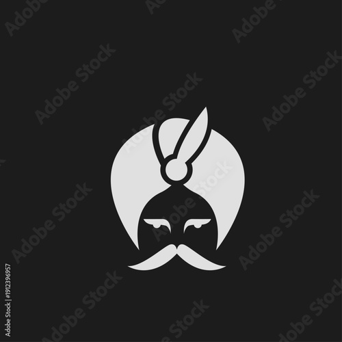 Stylized Portrait of a Man in a Turban with a Moustache