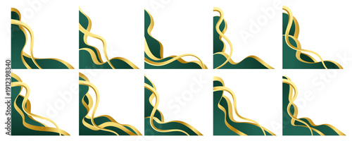 Modern Luxury Golden Wavy Border Decoration Set
