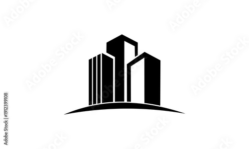 Modern Cityscape Silhouette of Tall Buildings.