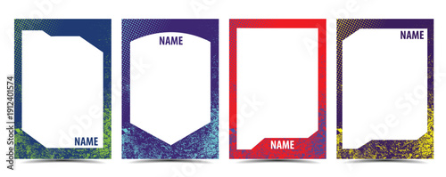 modern grunge card border photo frame template