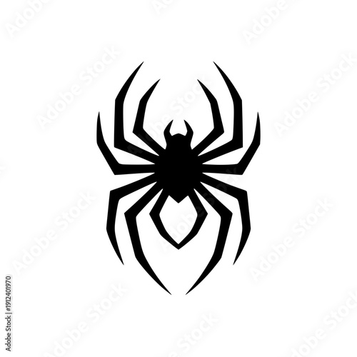 Sharp Black Spider Logo Tribal Mascot Design