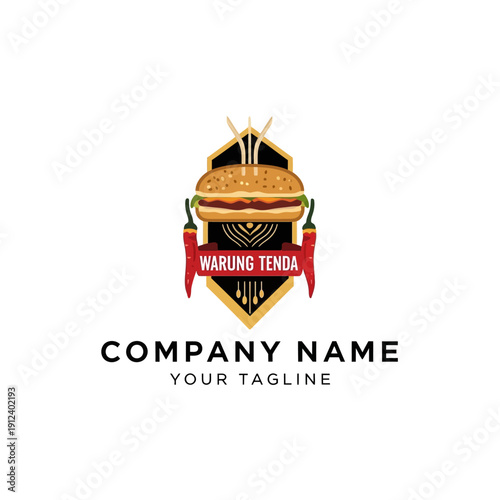 Burger Logo Design for Warung Tenda Company.