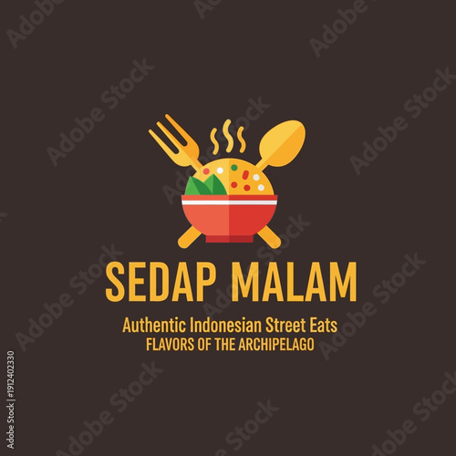 Sedap Malam Authentic Indonesian Street Eats Logo.