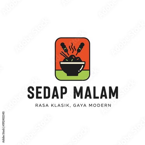 Sedap Malam Modern Food Logo Design.