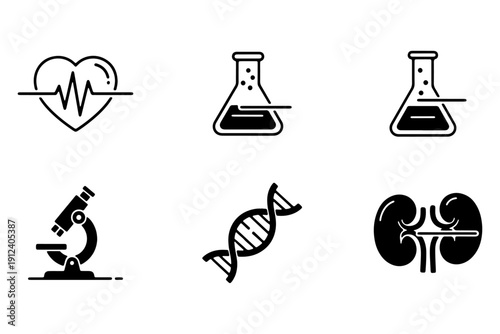 Flat Line Blood Chemistry Icon Sheet