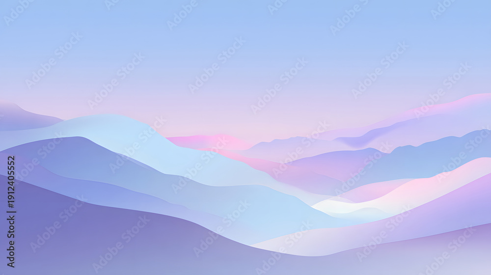 Fototapeta premium Ethereal Layered Mountains in Soft Hues