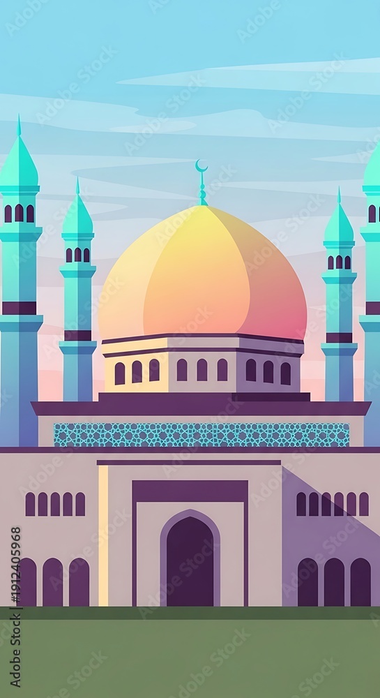 Fototapeta premium Illustration of a mosque architecture.