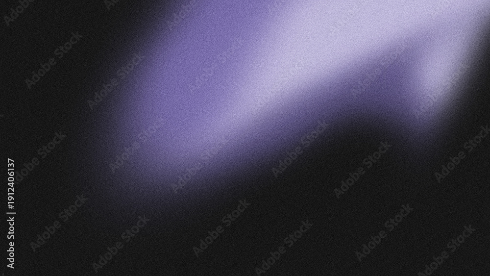 Obraz premium A modern abstract background with a smooth diagonal gradient from light purple to black, featuring a grainy noise texture.
