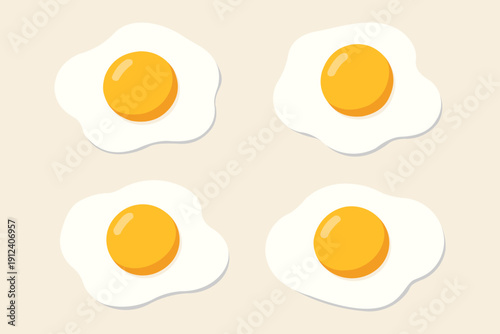 flat sunny side up egg illustration