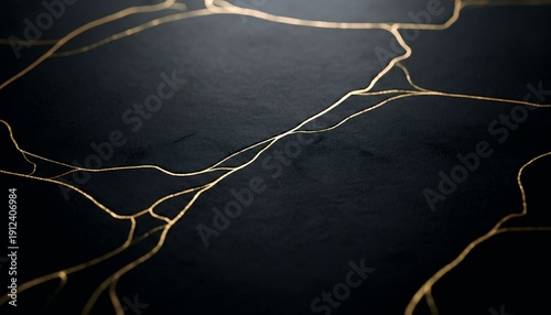 Luxury Black Marble Texture with Golden Veins