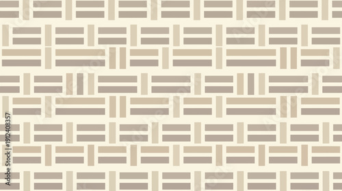 Beige woven lattice pattern background with interlocking ribbons, seamless textile texture for backgrounds and designs