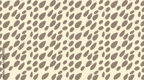 Seamless beige fabric texture with repeating brown teardrop pattern for backgrounds, textiles, and design projects