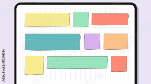 Colorful sticky note board with assorted pastel notes for planning, brainstorming, and team organization