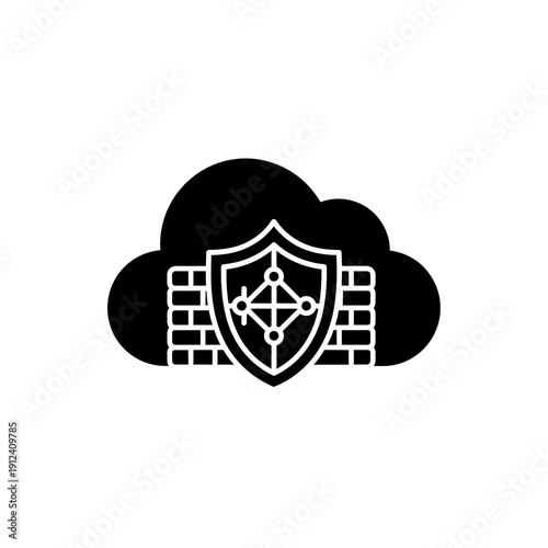 Cloud Security Shield Protection Icon.