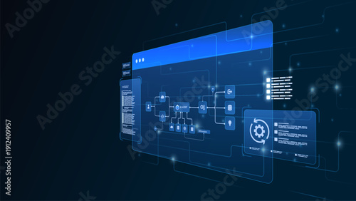 AI workflow automation artificial intelligence. ai agent automation dashboard architecture data pipelines, processing flow, coding and automation system.
