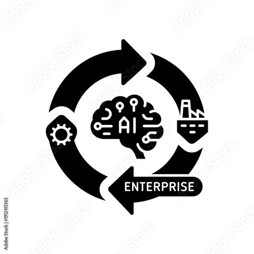 Artificial Intelligence Enterprise Cycle Diagram.