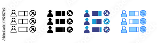 Polling icon set multiple style collection